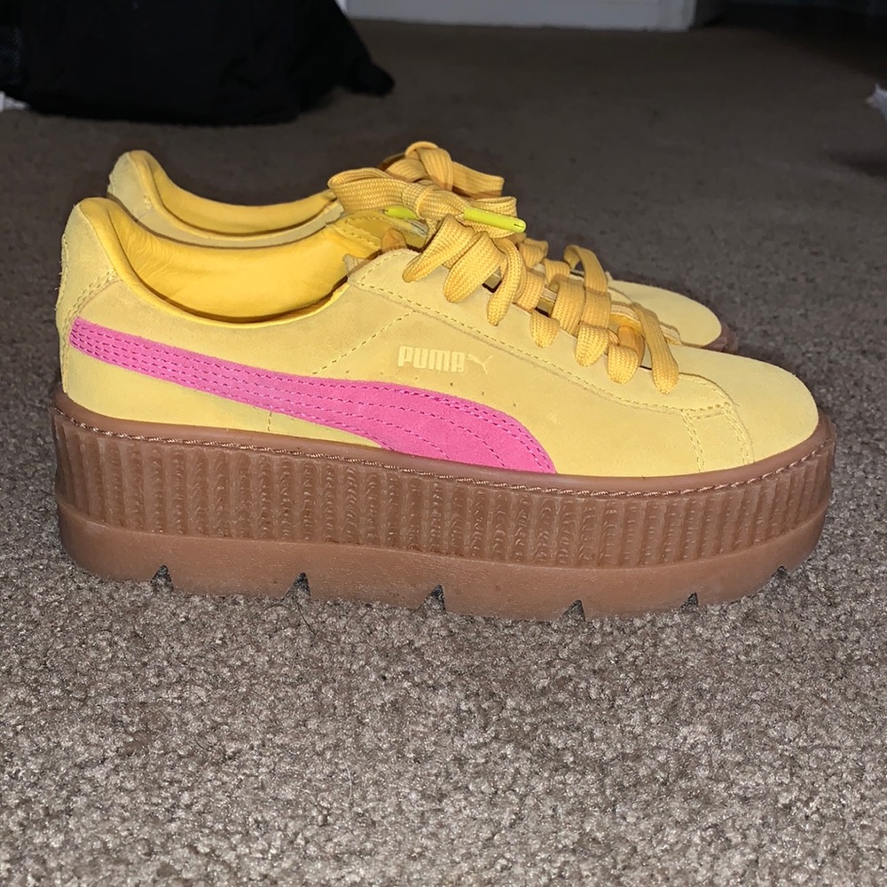 Fenty X Puma yellow suede sneakers